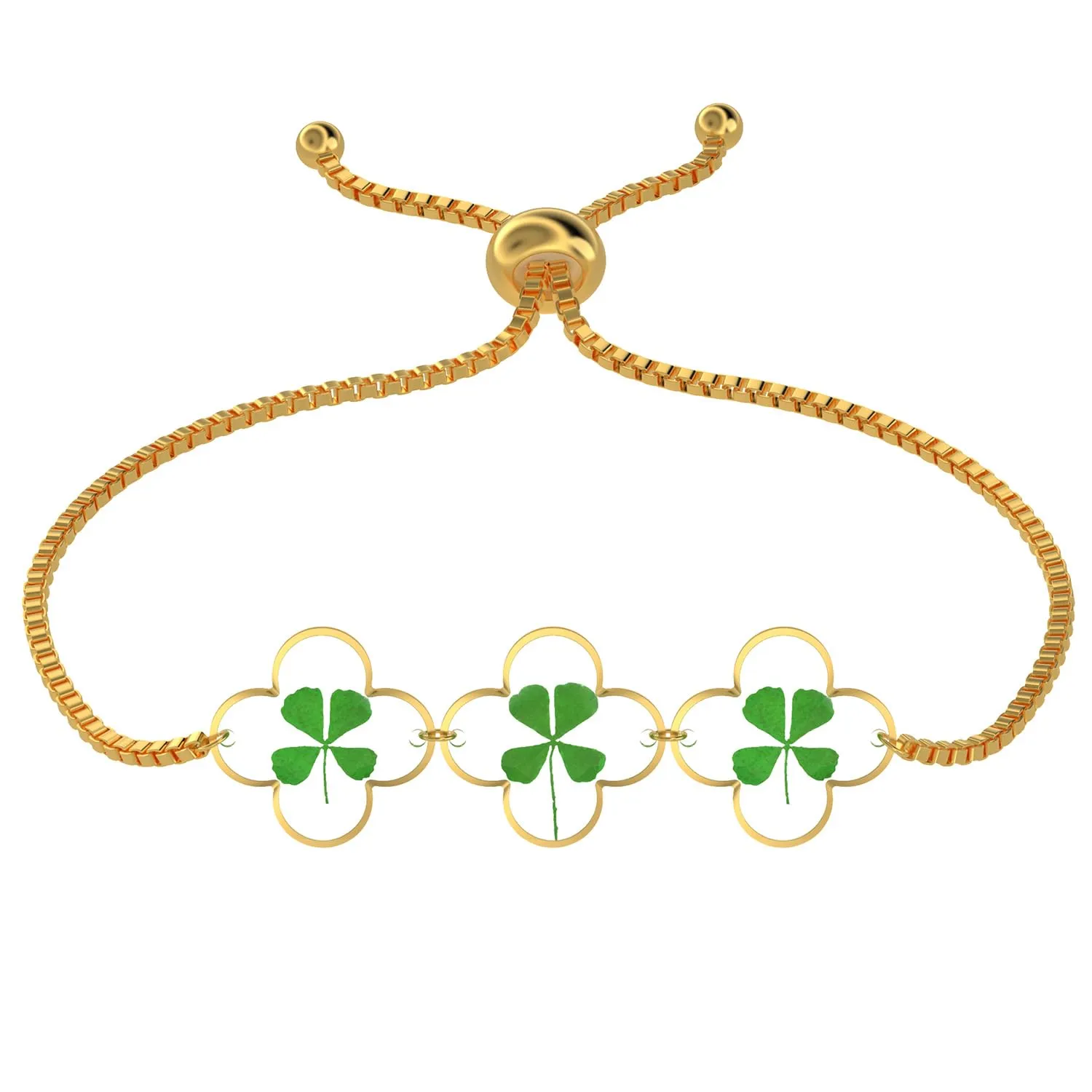 Bracelets, Real Four Leaf Clover Resin Bracelet, Personalized Bracelet, The Sign of Good Fortune
