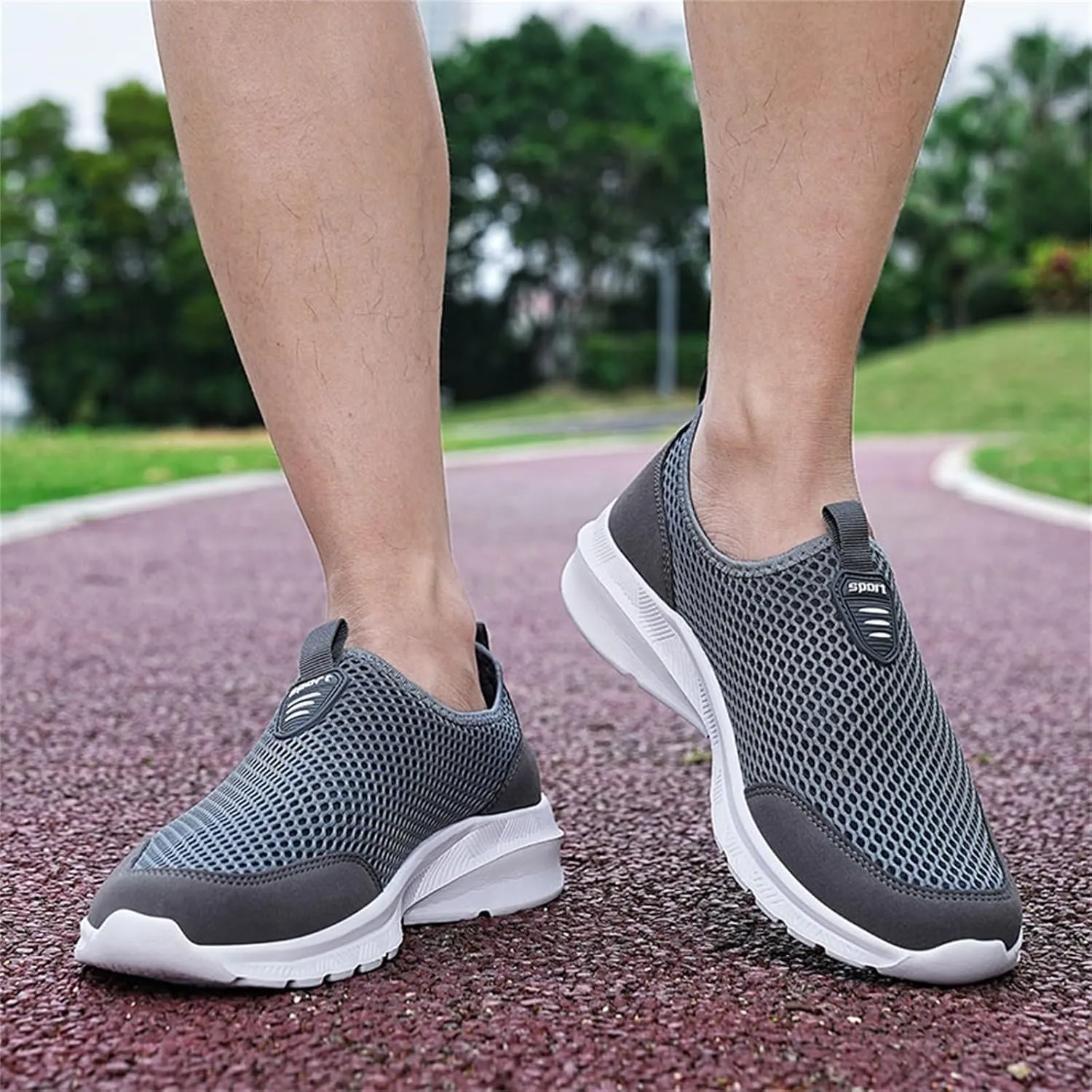 Breathable Diabetic Shoes for Men Comfortable Breathable Stretch Canvas Slip On Sneaker Versatile Elderly Shoes