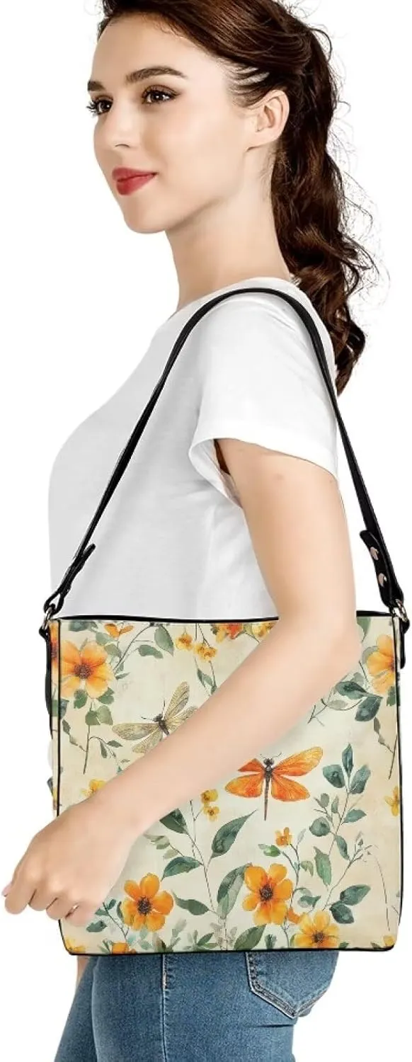 Bucket Bag for Women Leather Bucket Purse for Travel Casual Shoulder Purse for Work Shoulder Bag