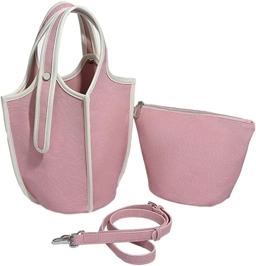 Bucket Bags Women 2025 Trendy Shoulder Crossbody Bag Satchel Vintage Elegant Tote Handbag Cluth Purse with Small Bag