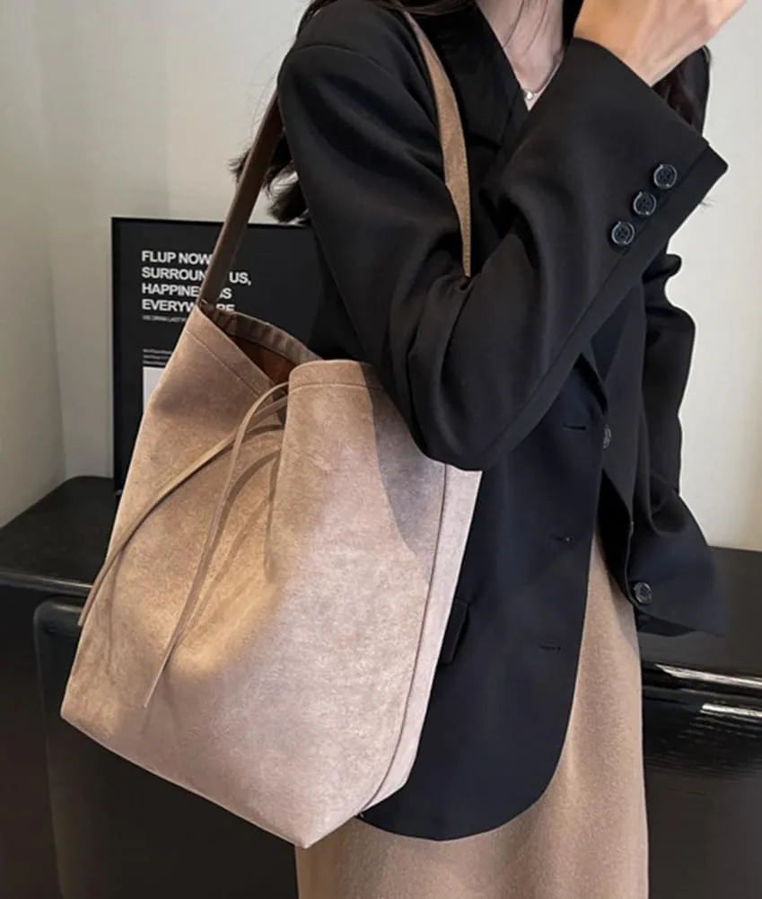 Bucket Suede Hobo Bags for Women Vegan Leather Handbag Bucket Shoulder Bag Purse Tote Handbag Fashion Designer Bag