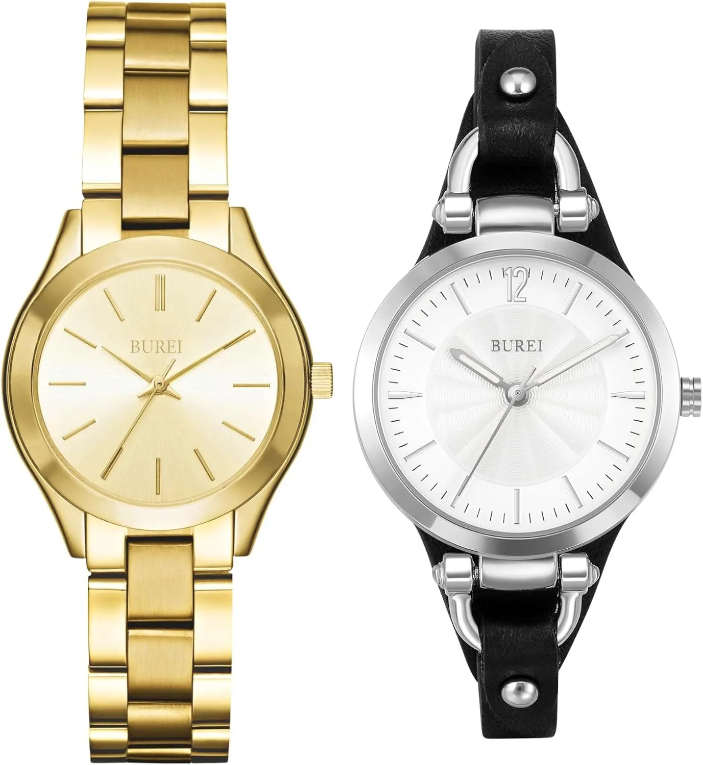 BUREI Ladies Fashion Watch - Slim Minimalist Business Women's Watches - Stainless Steel Bracelet - Waterproof Quartz Women's Watch