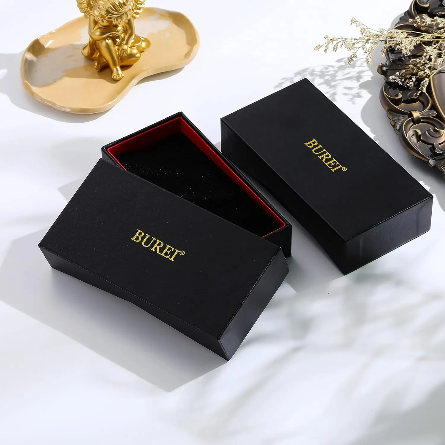 BUREI Men Watches Fashion Stainless Steel Analog Quartz Watches Business Waterproof Wristwatch,Fathers Day Gift for Men
