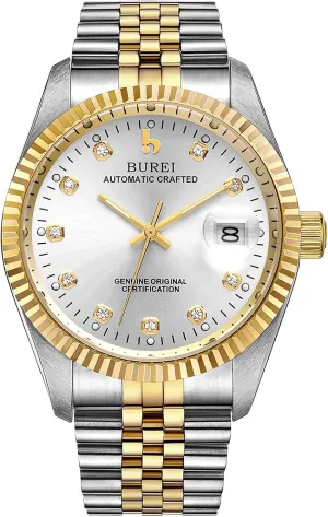 BUREI Men's Automatic Watches Luxury Stainless Steels Waterproof Watches for Men Gifts for Men