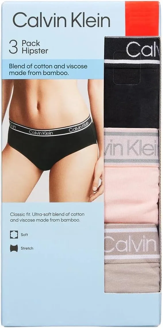 Calvin Klein Womens 3 Pack Stretch Hipster