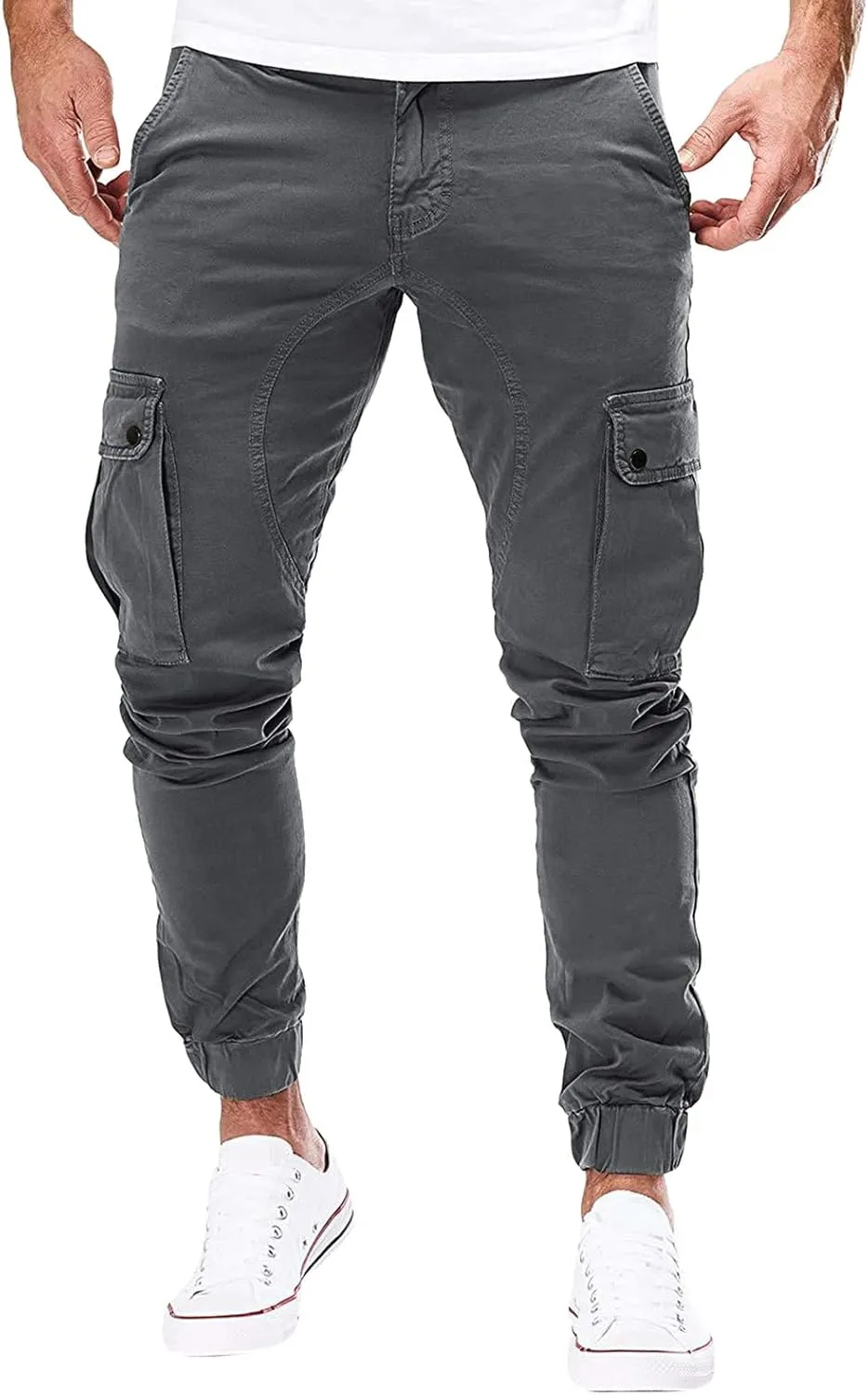 Cargo Pants for Men Relaxed Fit Running Casual Athletic Pants with Pockets Sweatpants Fashion Men's Sport Color Pants
