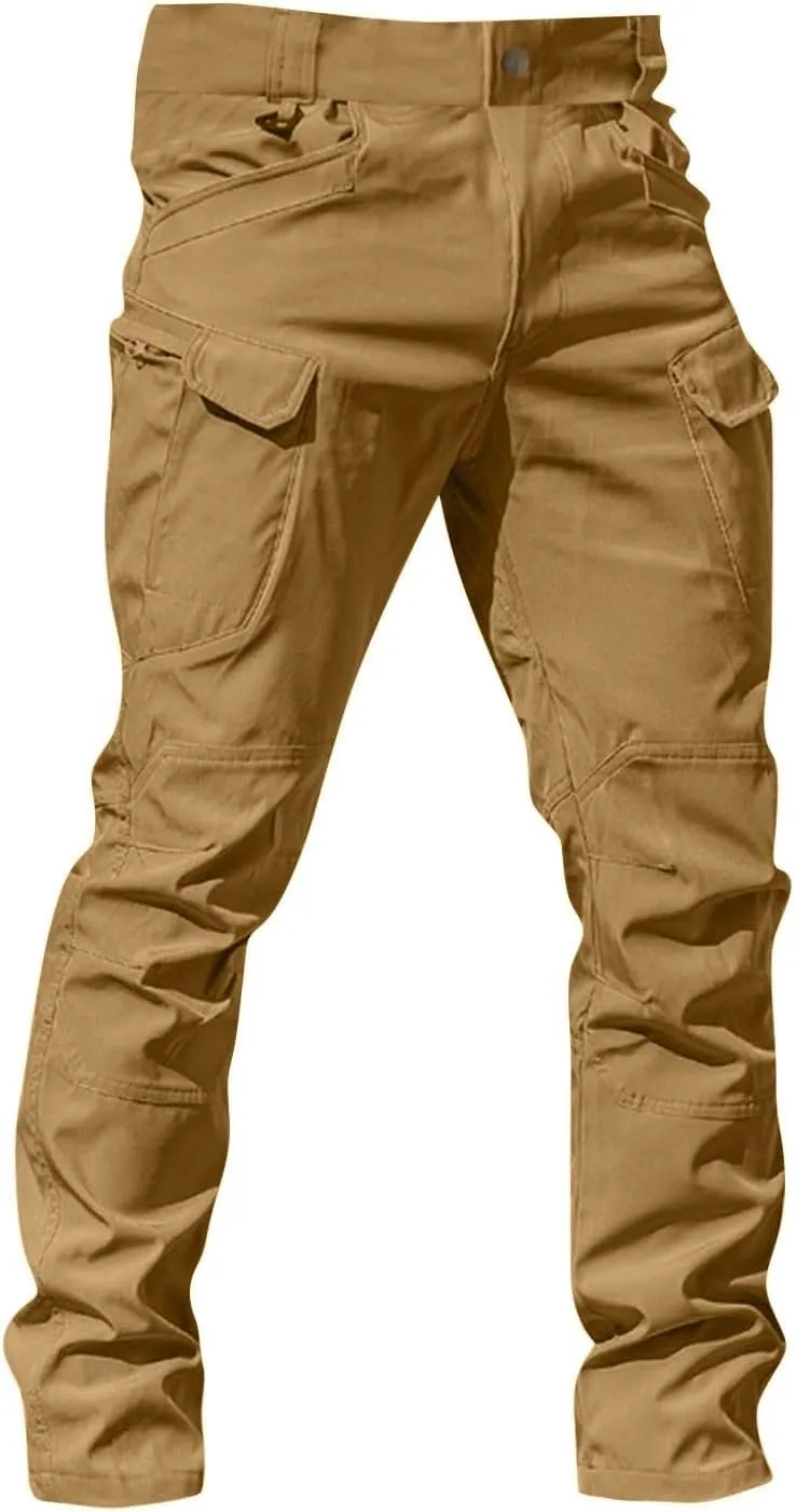 Cargo Pants for Men Stretch Tactical Pants Multi Pockets Hiking Pant Water Resistant Ripstop Relaxed Fit Trousers