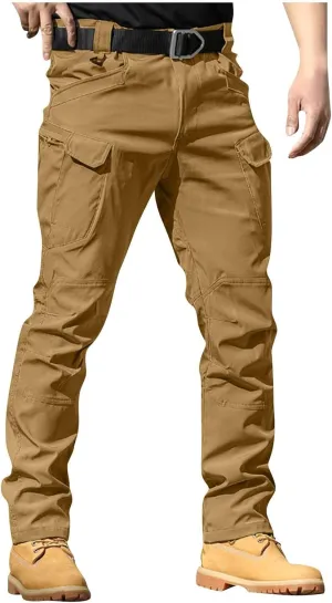 Cargo Pants for Men Stretch Tactical Pants Multi Pockets Hiking Pant Water Resistant Ripstop Relaxed Fit Trousers