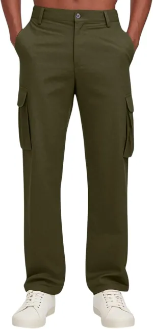 Cargo Pants Men Ripstop Relaxed Fit Trousers Hiking Tapered Joggers Hunting Water Resistant Straight Leg Pants Outdoor