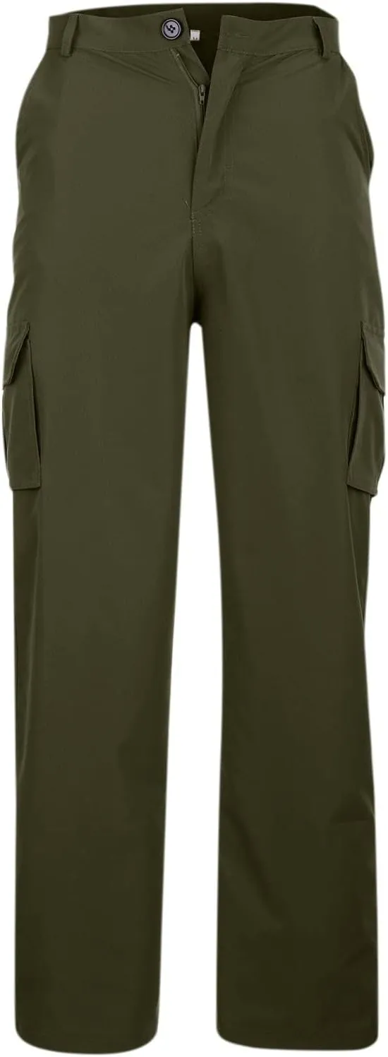 Cargo Pants Men Ripstop Relaxed Fit Trousers Hiking Tapered Joggers Hunting Water Resistant Straight Leg Pants Outdoor