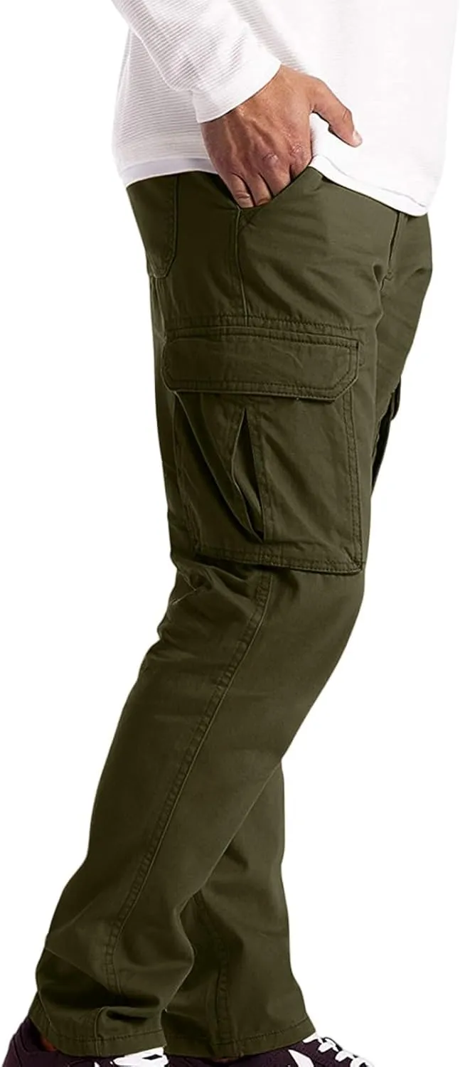 Cargo Pants Men Ripstop Relaxed Fit Trousers Hiking Tapered Joggers Hunting Water Resistant Straight Leg Pants Outdoor