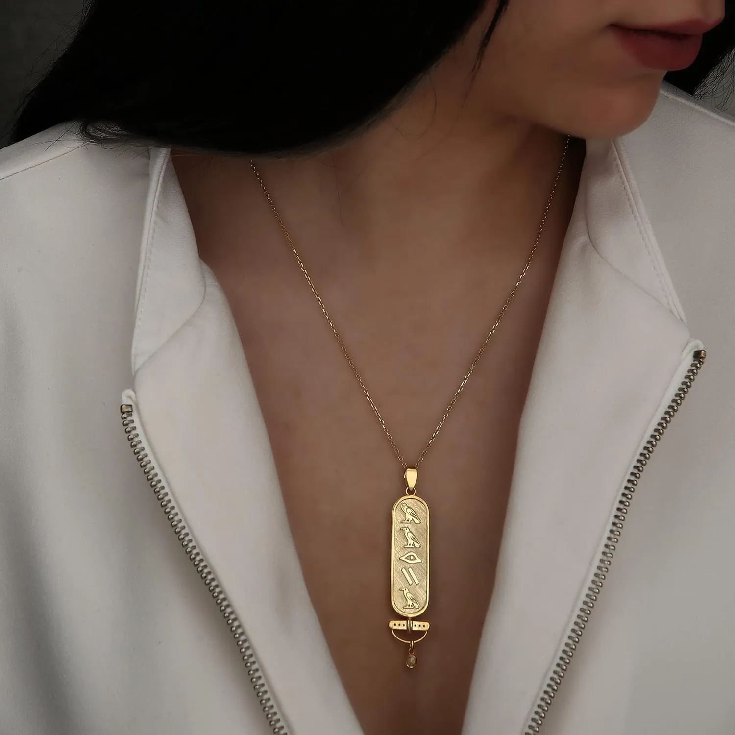 Cartouche Personalized Name Necklace, 14k Gold Personalized Handmade, Egyptian Pendant Jewelry Women, Hieroglyph Egypt Name Necklace by HStudio