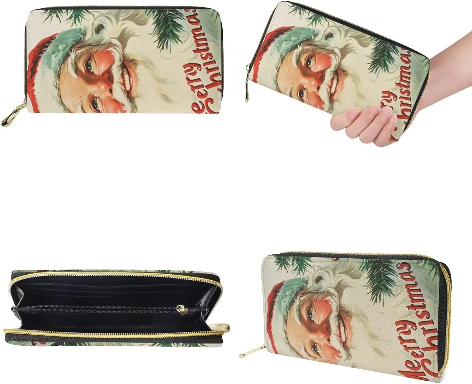 Christmas Crossbody Satchel Bags for Women Large Capacity Shoulder Tote Bag with Wallet and Keychain Set