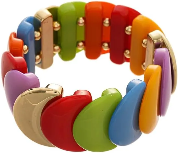 Chunky Acrylic Resin Stretch Rope Bracelet for Women Dainty Colorful Resin Acrylic Bracelet for Woman Personalized Jerelry Gift