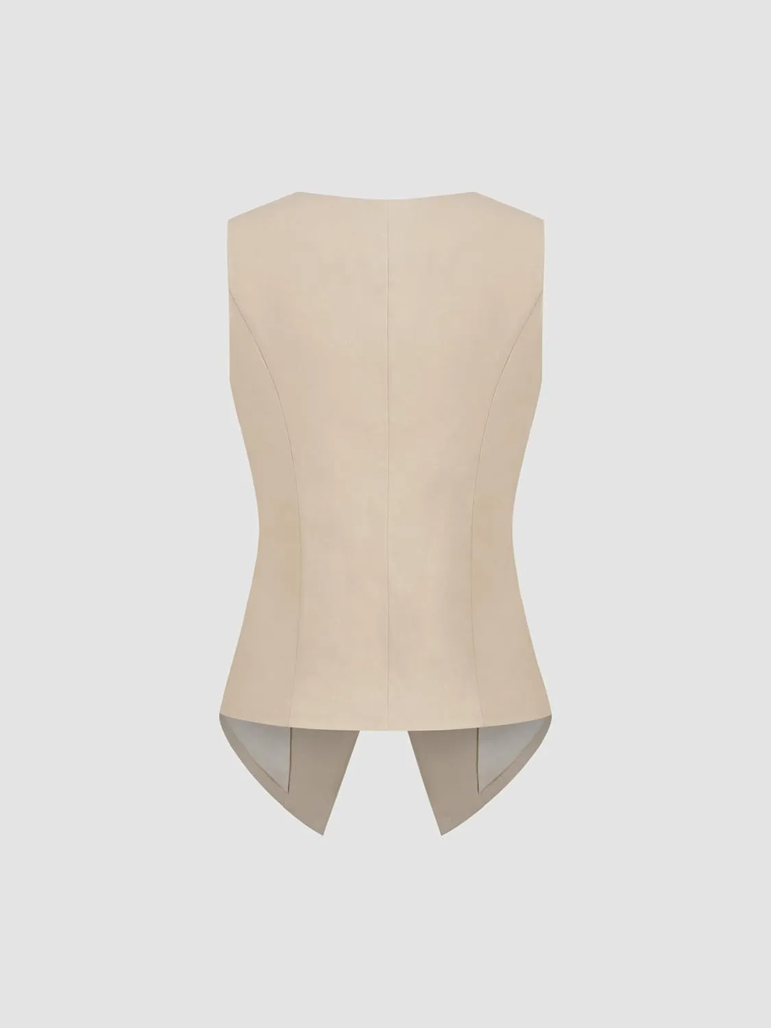 CIDER Linen-Blend V-Neck Solid Knotted Vest