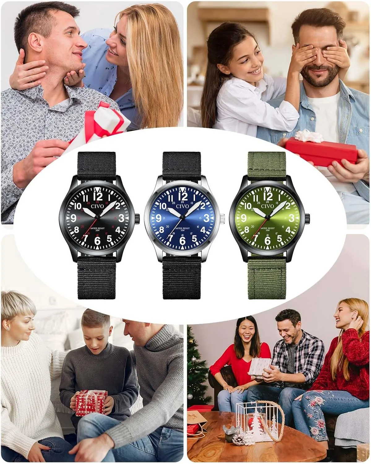 CIVO Military Watch for Men Waterproof: Analog Mens Watches Classic- Field Wrist Watches for Man
