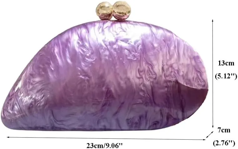 Clutch Purse for Women Evening Bag Handbags for Wedding Party Bag with Detachable Chain Smooth Crossbody Shoulder Bag