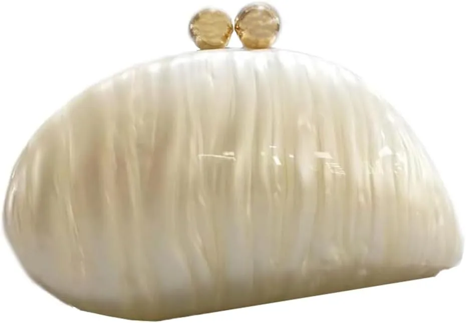 Clutch Purse for Women Evening Bag Handbags for Wedding Party Bag with Detachable Chain Smooth Crossbody Shoulder Bag