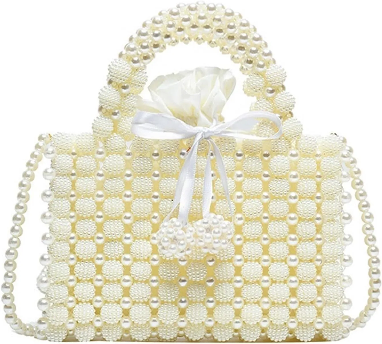 Clutch Purses for Women Handmade Pearl Beaded Evening Bag Women's Bridal Clutch Purse for Weddings Parties