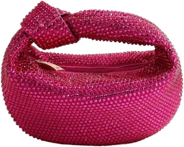 Clutch Purses for Women Knotted Rhinestone Diamond Cloud Bag Women's Shiny Evening Handbag for Dinner Parties Special Occasions
