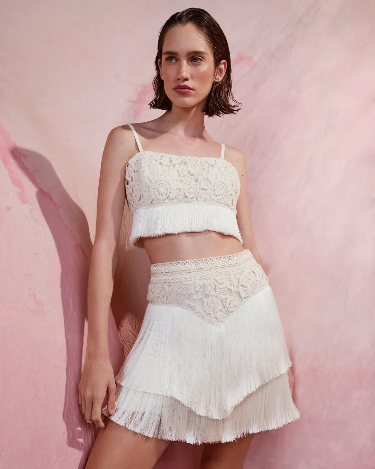 Crochet Fringe Mini Skirt