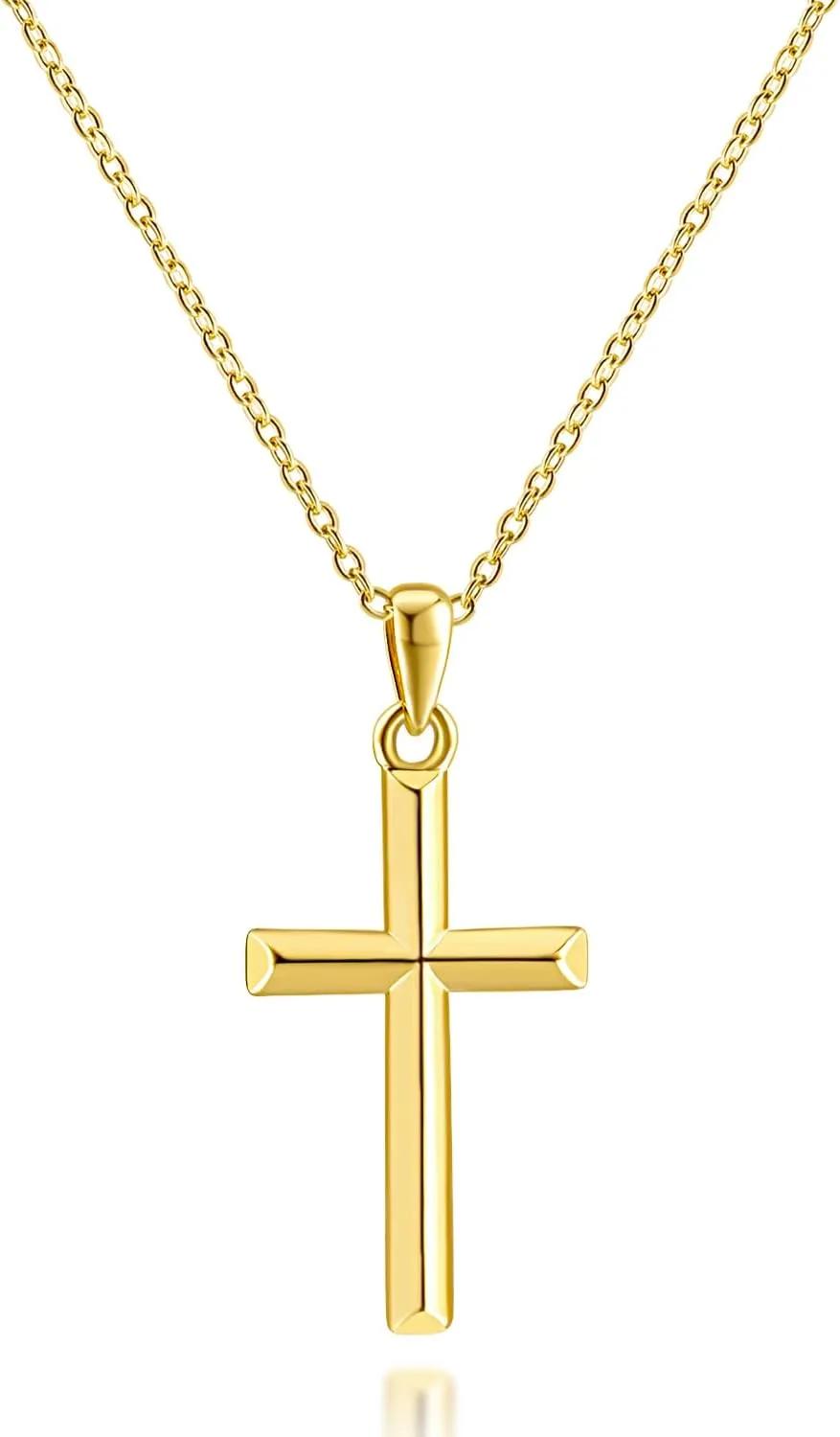 Cross Necklace 14K Gold Cross Necklaces for Women Blend Beauty With Sentiment Dainty Gold Crosses Chain Pendant Necklace for Women 20/25mm