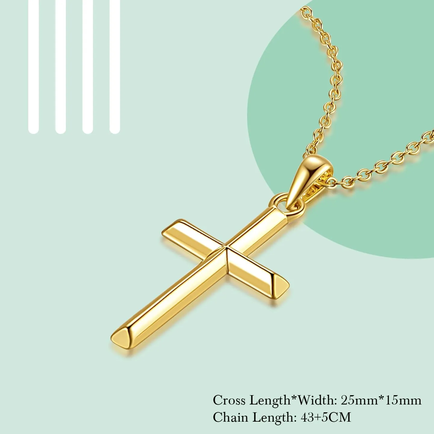 Cross Necklace 14K Gold Cross Necklaces for Women Blend Beauty With Sentiment Dainty Gold Crosses Chain Pendant Necklace for Women 20/25mm