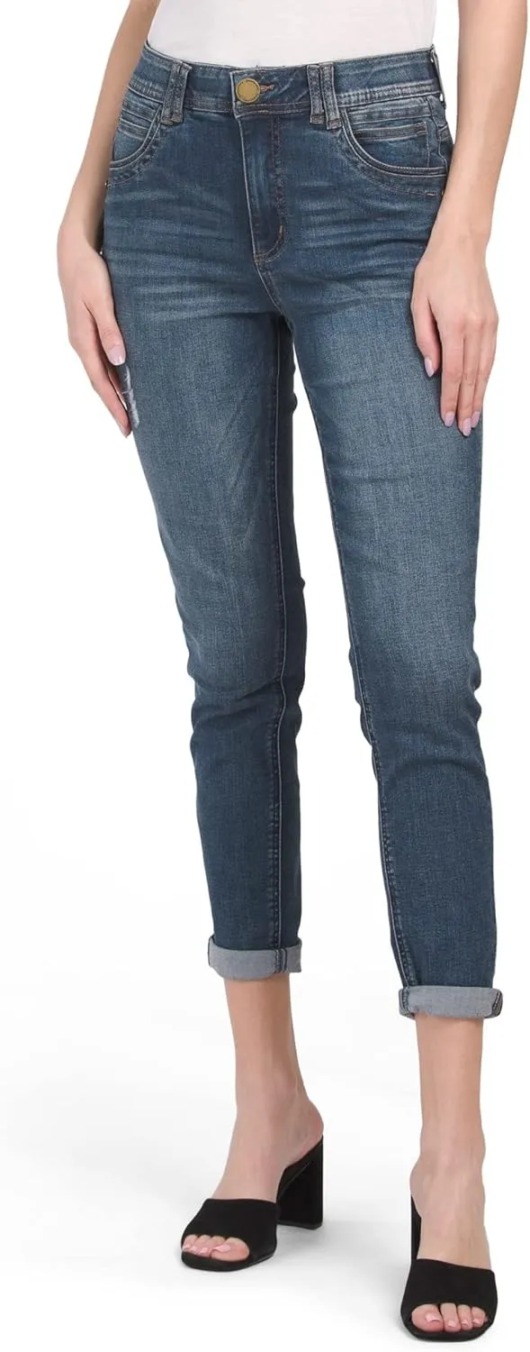 Democracy Women's Petite Ab Solution Straight Leg Jean