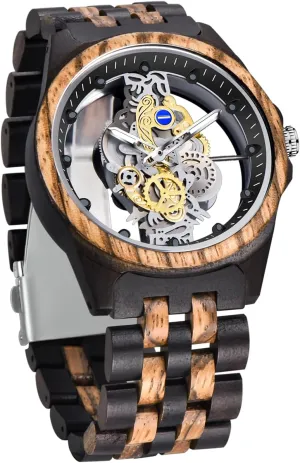 Dentily Men's Wooden Watch Lightweight Wooden Mens Watches Analog Quartz Wood Watches for Men