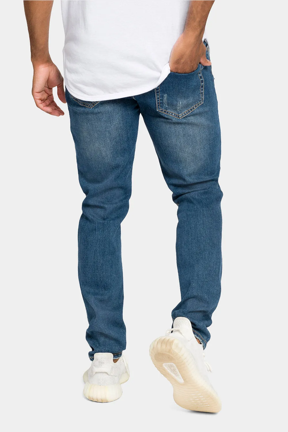 Distressed Patterned Patchwork Denim Jeans