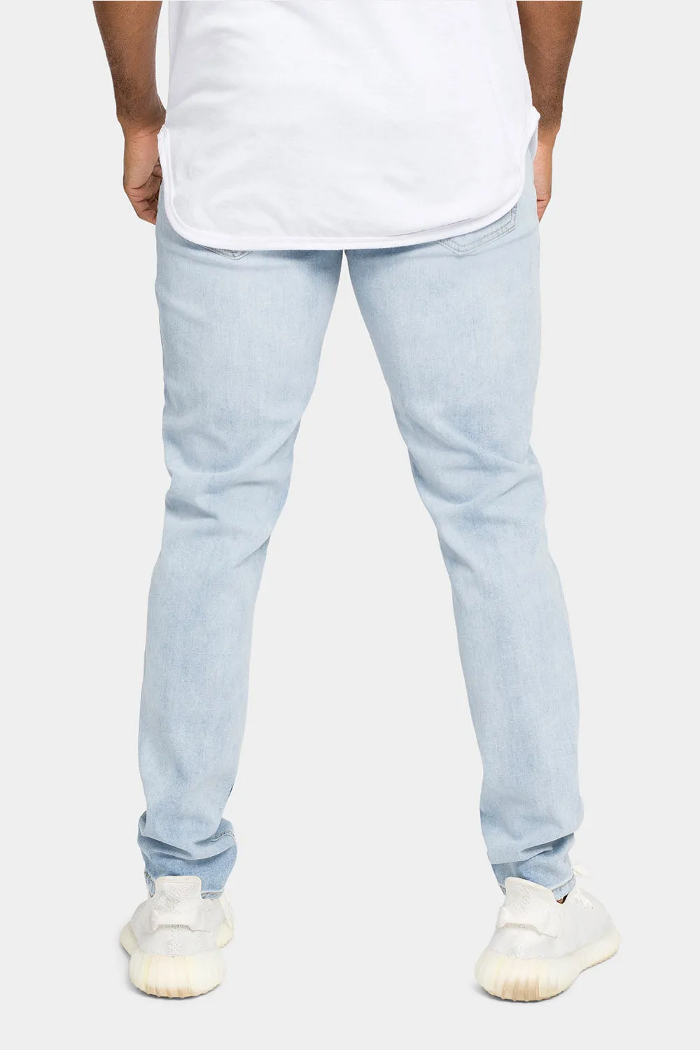 Distressed Patterned Patchwork Denim Jeans