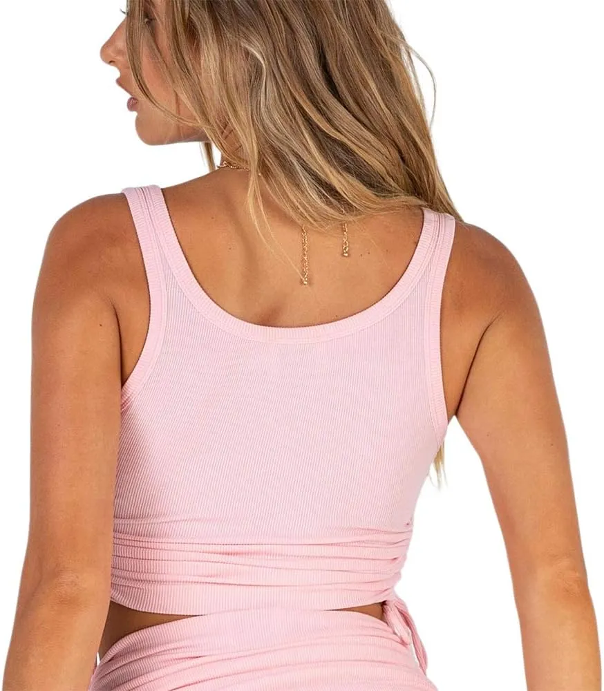 DREAM SLIM-Women's Sleeveless Ruched Ribbed Crop Tank Top-Workout Racerback Crop Tops Camisole Blouses