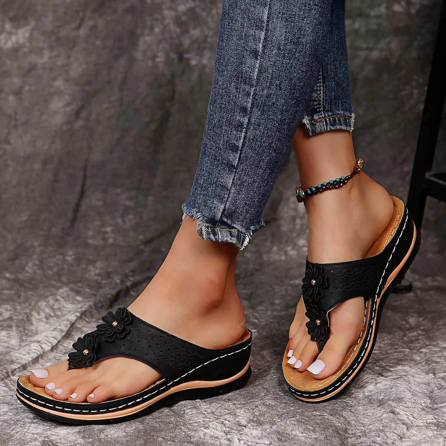 Eduavar Sandals Women Dressy Summer, Women Sandals Dressy Summer Beach Sandals Breathable Flip Flops Sandals Slippers