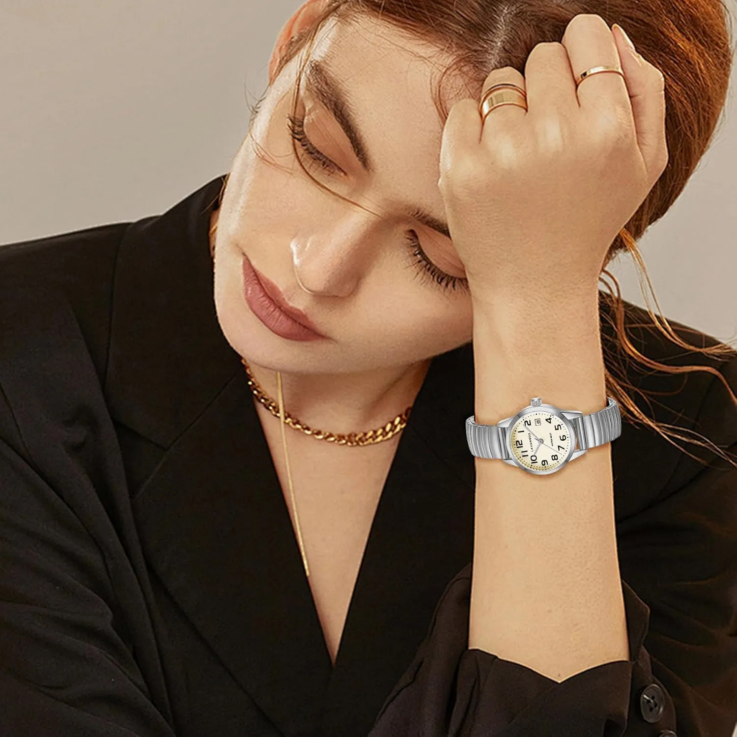 Elegant Gold Watches for Women Small Analog Watch, Waterproof Ladies Watches with Stainless Steel Expansion Band and Luminous Dial - Fashionable Christmas & Birthday Gifts for Women