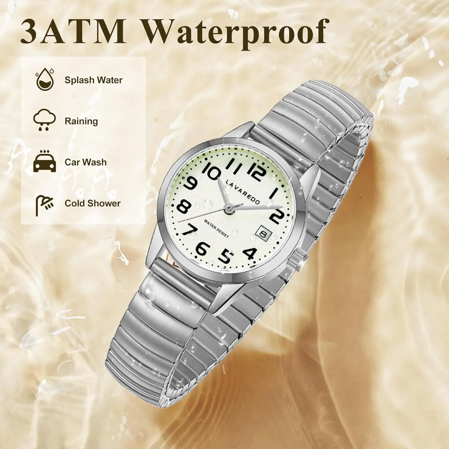 Elegant Gold Watches for Women Small Analog Watch, Waterproof Ladies Watches with Stainless Steel Expansion Band and Luminous Dial - Fashionable Christmas & Birthday Gifts for Women