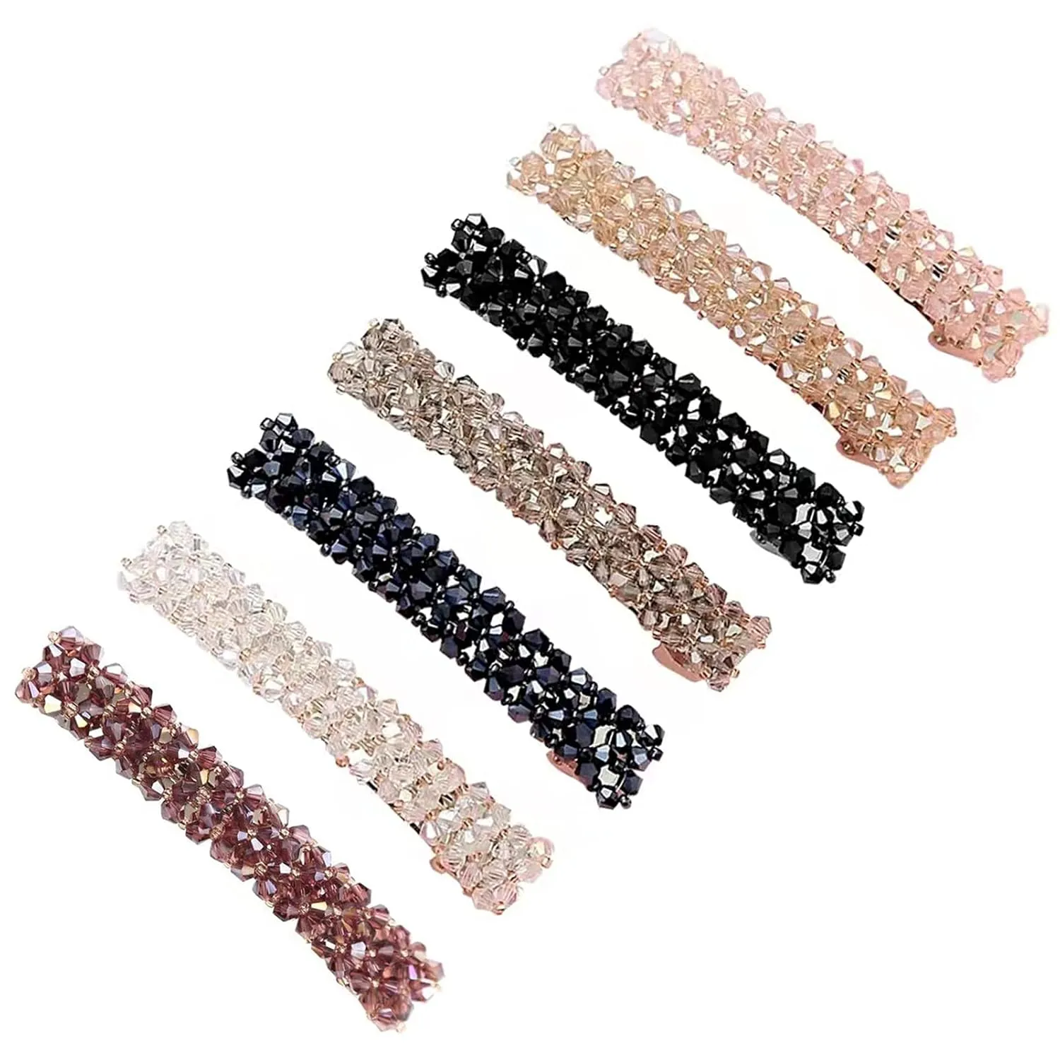Elegant Hair Clips Fashion Hair Barrettes for Women and Girls, Sparkly Glitter Rhinestones Flowers Hairpin French Style Hairclips Vintage Hair Accessoires for Women