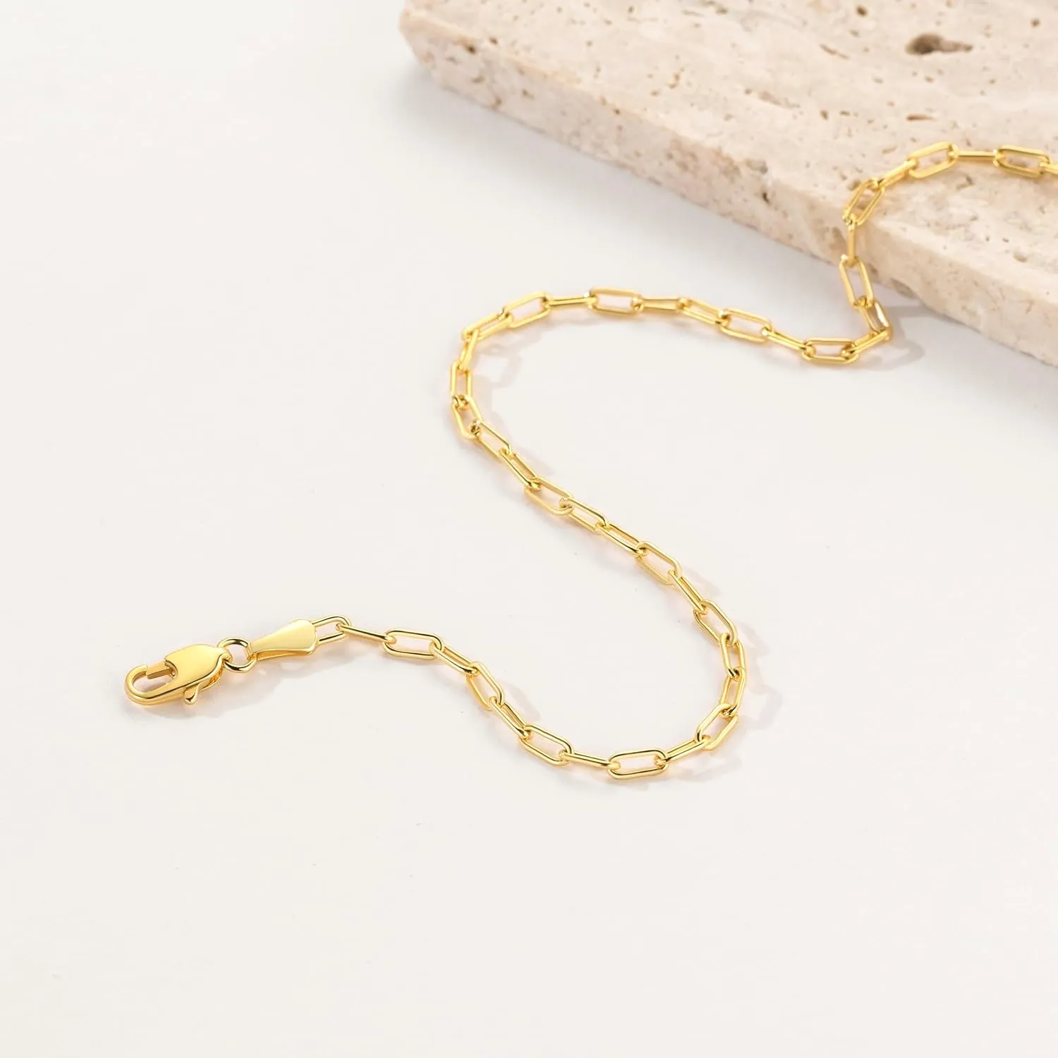 ERIN MARIE Gold Anklet for Women 14K Gold Ankle Bracelets Simple Beach Jewelry Anklets 2.5 mm Gifts for Women 9 10 11