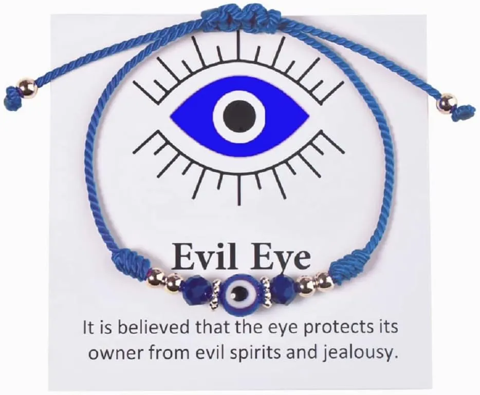 Evil Eye Bracelets Blue Pink Eye Bracelet Evil Eye Jewelry Bracelet Dainty Woven Bracelets for Women