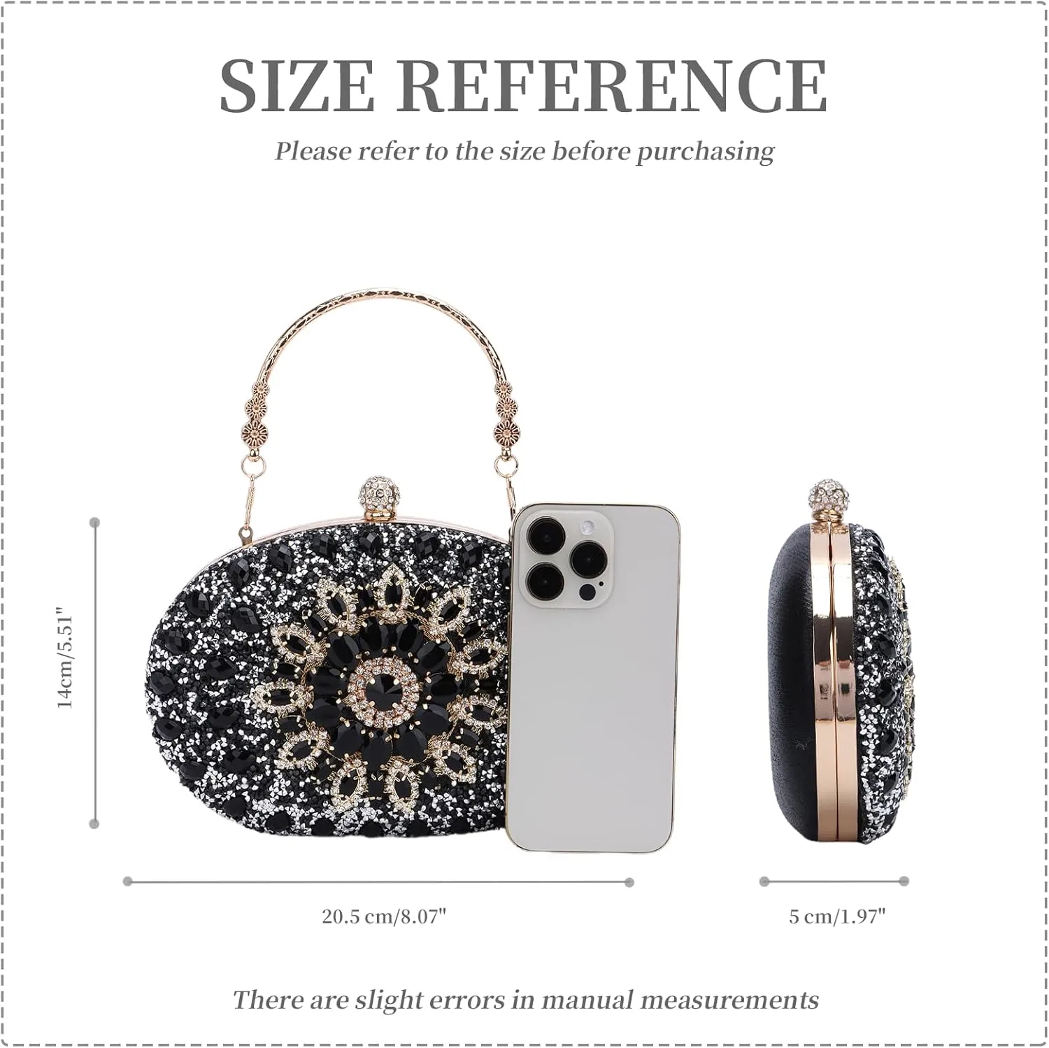 Fecialy Clutch Purses for Women Evening Bag Crystal Handbag Luxury Rhinestone Clutch for Wedding Party