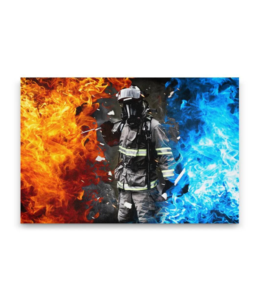 Fire & Ice Firefighter Canvas