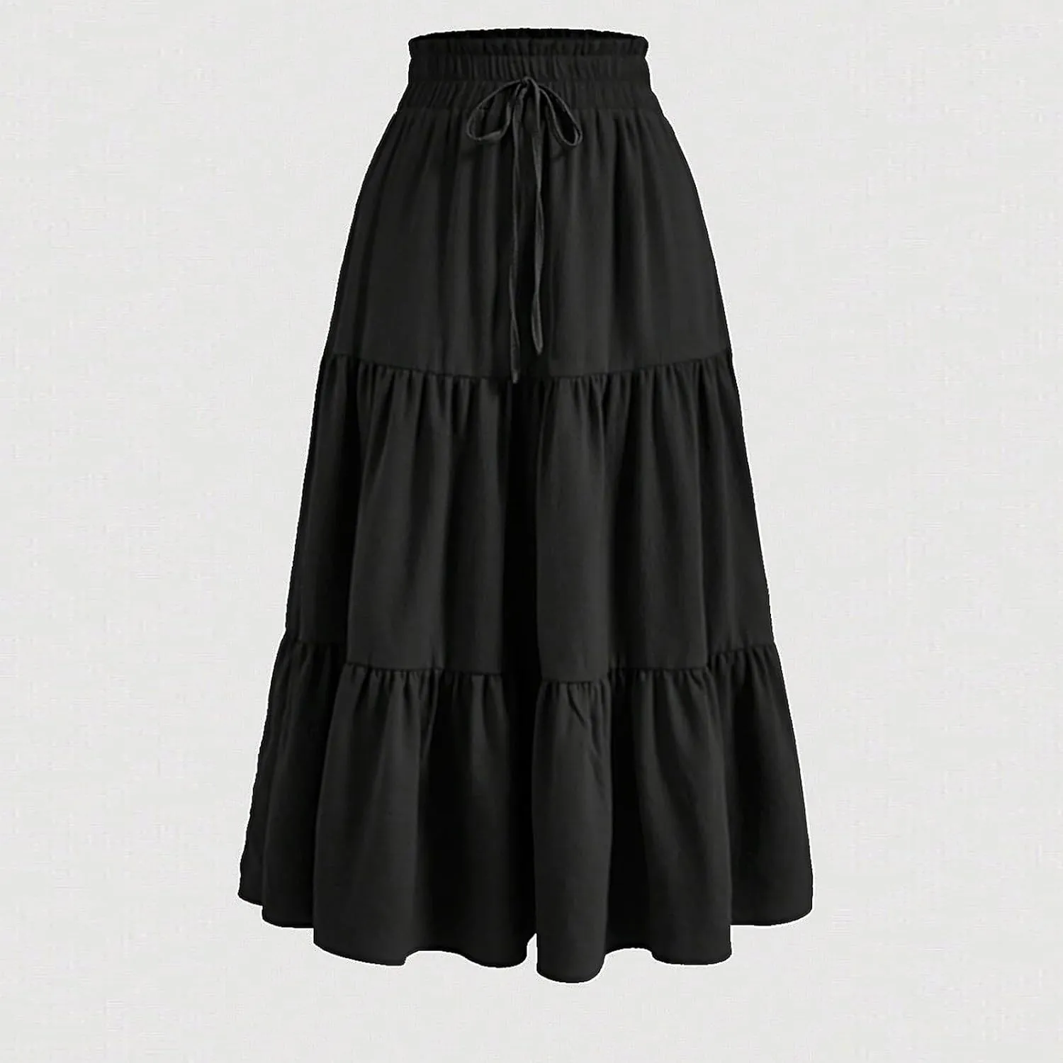 Floral Maxi Skirt for Women Summer Comfy Pleated Elastic High Waisted Skirts Vacation A-Line Flowy Swing Long Skirts