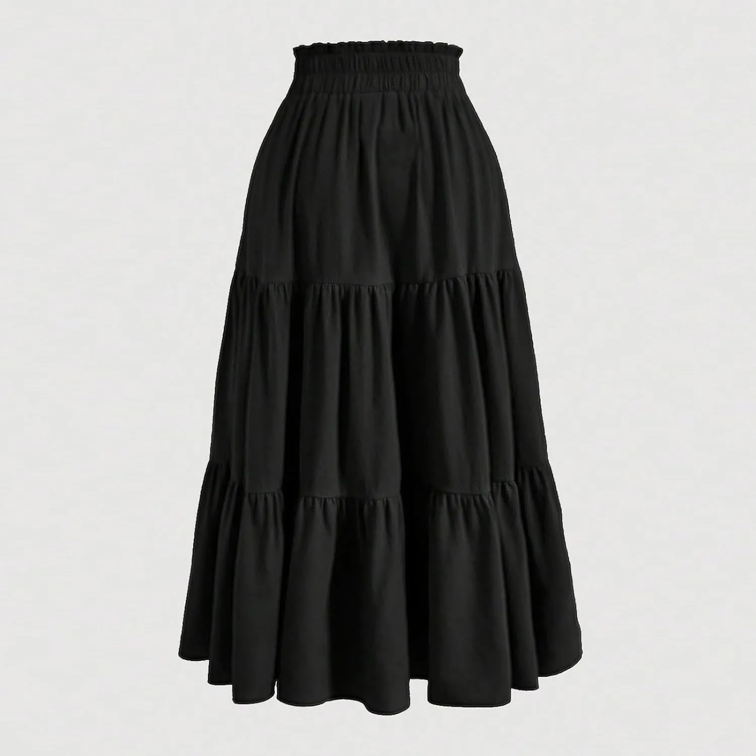 Floral Maxi Skirt for Women Summer Comfy Pleated Elastic High Waisted Skirts Vacation A-Line Flowy Swing Long Skirts