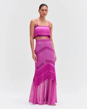Fringe Maxi Skirt