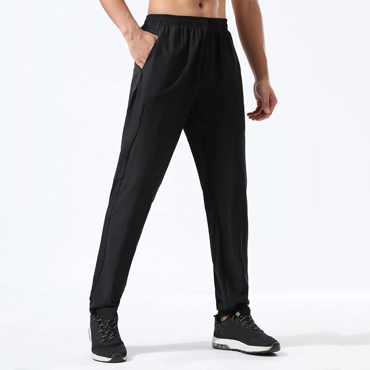 FZVYD White Slacks Mens Casual Elastic Drawstring Cargo Pants Lightweight Relaxed Fit Cotton Workout Sweatpants 2023