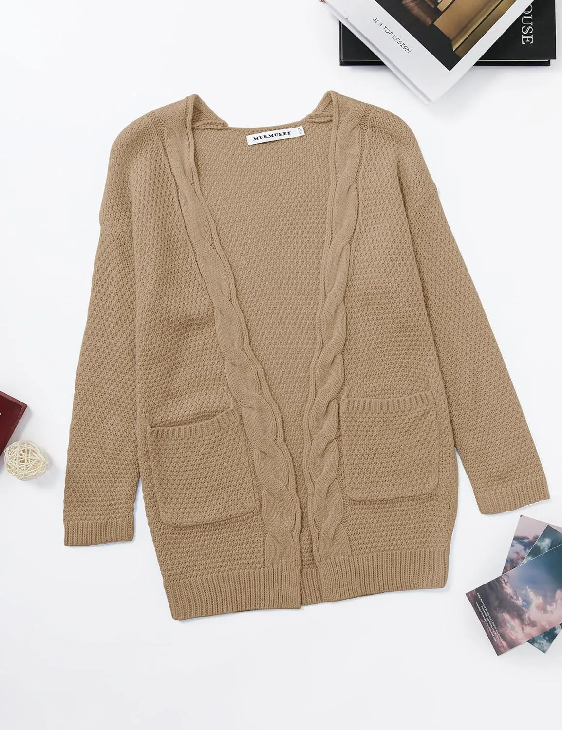 Girls Long Sleeve Cardigan Sweaters Open Front Cable Knit Chunky Cardigans Kids Oversized Cute Outerwear Coat