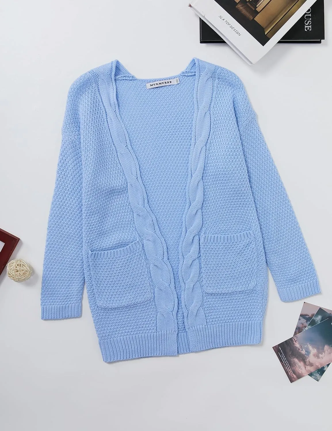 Girls Long Sleeve Cardigan Sweaters Open Front Cable Knit Chunky Cardigans Kids Oversized Cute Outerwear Coat