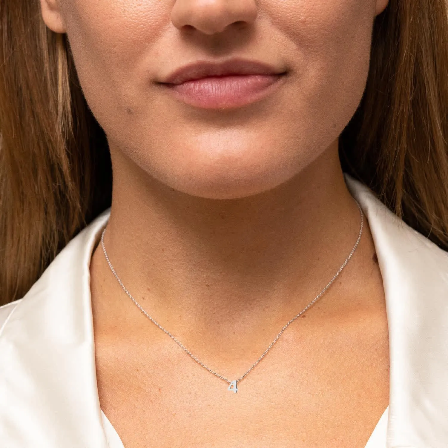 Gold Number Necklace for Women 18K Gold Plated Dainty Charm Birth Month Cute Pendant Choker Necklace Personalized Jewelry Birthday Gift for Her