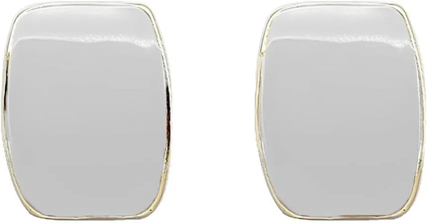 Gold Plated Cute Square Clip On Earrings, Hypoallergenic Non Pierced Clips Invisible Women's Clip On Earrings