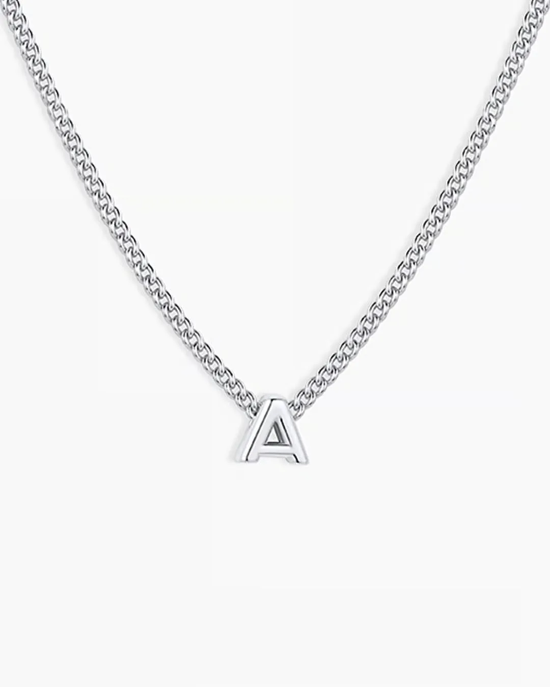 gorjana - Wilder Mini Alphabet Necklace - 18k Gold-Plated or Silver-Plated Brass - Personalized Initial Charm - Secure Closure, Adjustable Length - Timeless Elegance