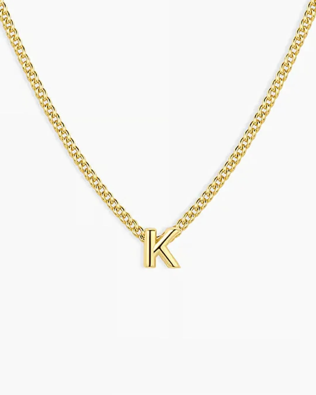 gorjana - Wilder Mini Alphabet Necklace - 18k Gold-Plated or Silver-Plated Brass - Personalized Initial Charm - Secure Closure, Adjustable Length - Timeless Elegance